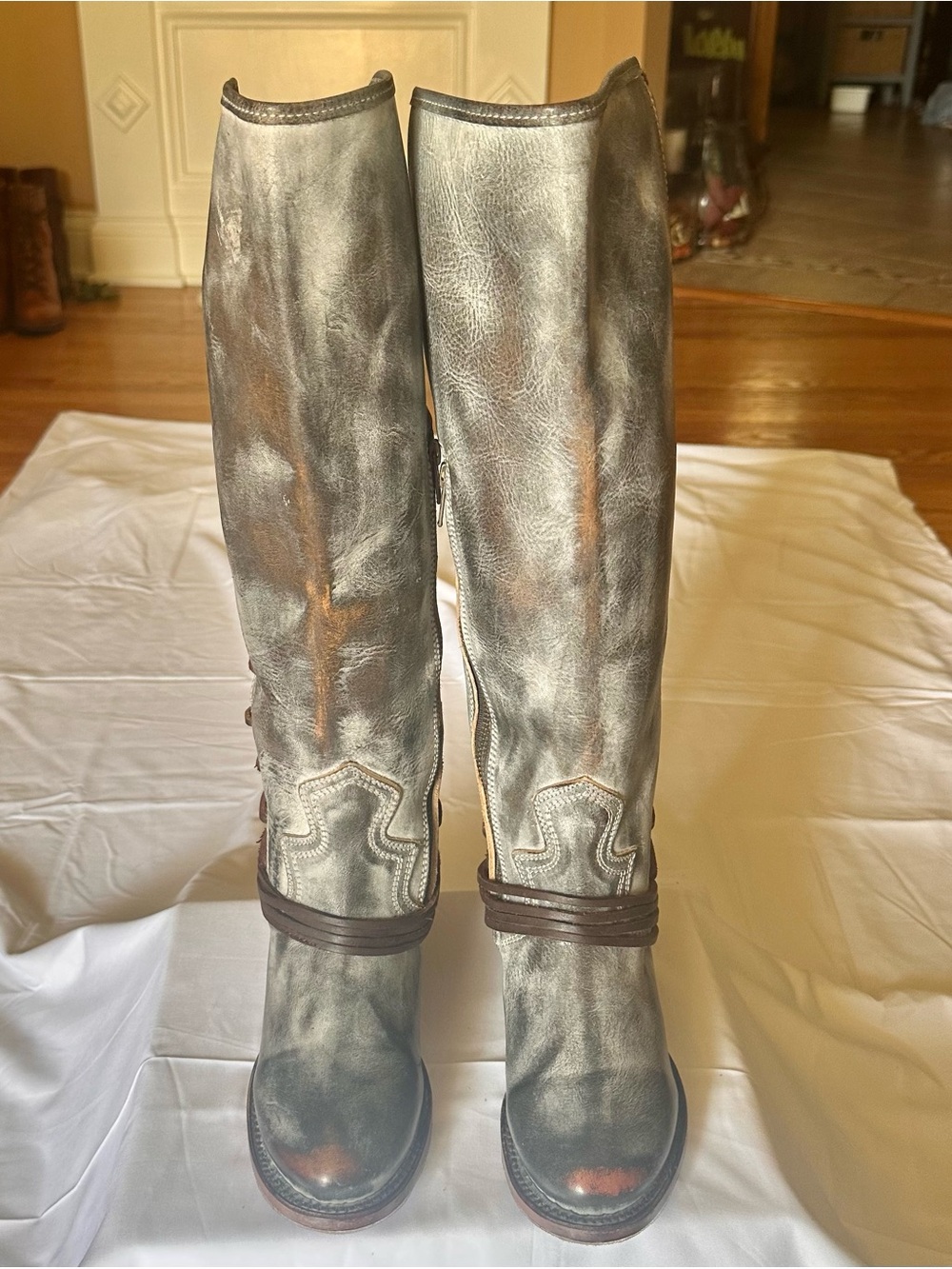 Freebird by Steven Ice/Gray Knee-High Coal lace up Boots, New,No longer availabl